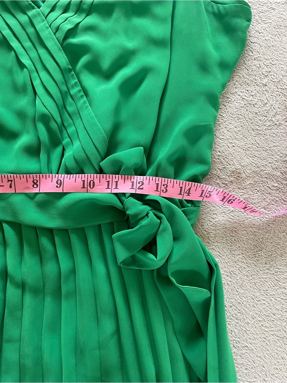 Jessica Simpson Kelly Green Sleeveless Pleated Maxi Dress Size 12 Wedding Guest - Picture 9 of 12